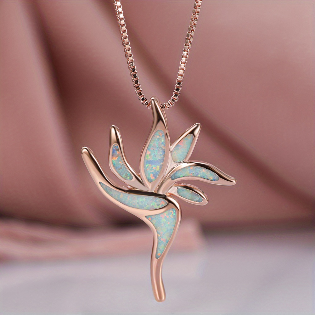 Opal Torch Pendant Long Necklace - Fashionable & Distinctive